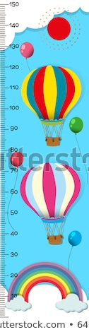 Stock photo: Measuring Height Scales On Paper With Balloon