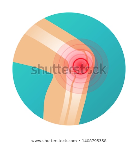 Stock photo: Joint Pain Knee Pain Icon With Red Circle Pain Marker Vector Illustration