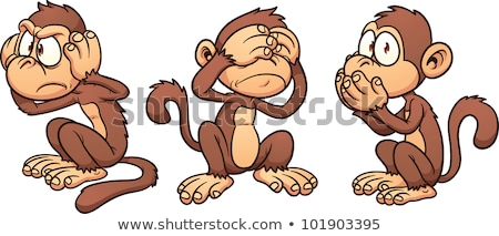 Foto d'archivio: Monkeys See Hear Speak No Evil Cartoon Characters