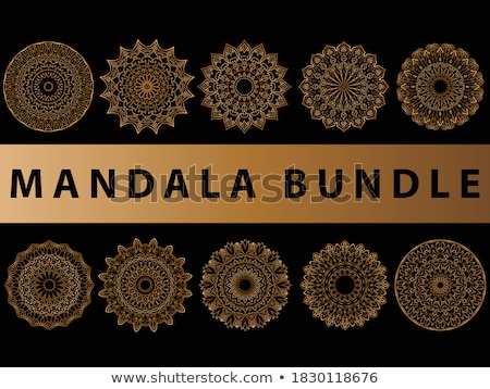 Foto stock: Wedding Card Design In Golden Mandala Pattern Style