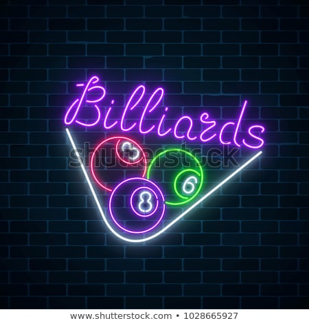 Сток-фото: Billiards Neon Sign