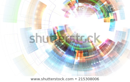 Stock foto: Abstract White Shiny Concentric Mosaic Vector Background