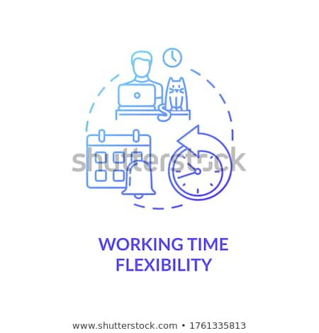 Foto stock: Working Time Flexibility Blue Gradient Concept Icon