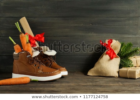 Stock fotó: Dutch Tradition Shoe With Carrot And Present