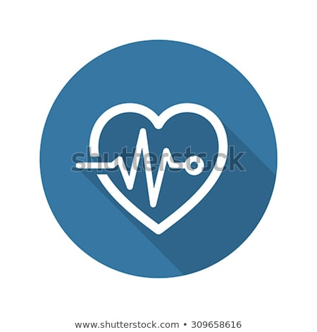 Foto d'archivio: Heart Care Program And Medical Services Icon Flat Design