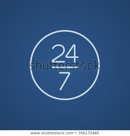 Foto stock: Open 24 Hours And 7 Days In Wheek Sign Line Icon