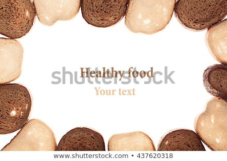 Foto stock: Slices Of Black Rye Bread And White Bread On A White Background Food Background Chess Order