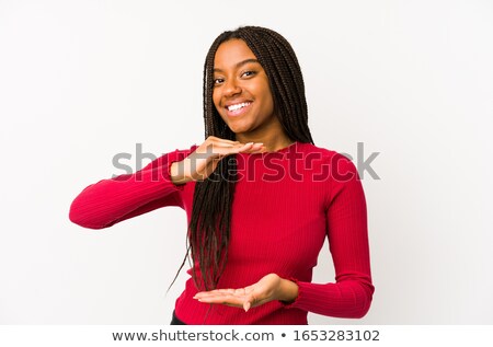 Stok fotoğraf: African Attractive Young Lady Presenting Something