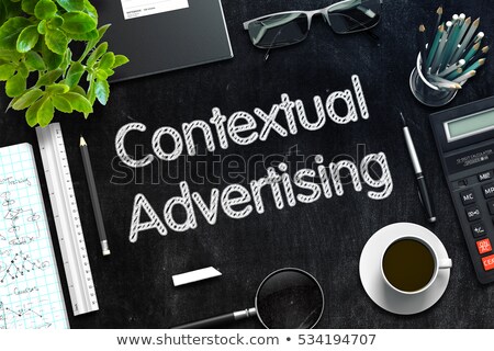 Foto stock: Contextual Advertising On Black Chalkboard 3d Rendering