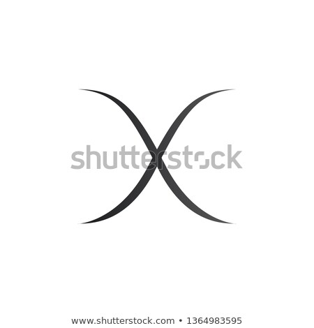 Stockfoto: Letter X Wavy Logo Template Vector Illustration Isolated On White Background