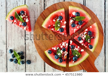 Foto stock: Watermelon Pizza With Fruit And Berries