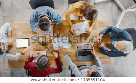 Foto stock: Manager At The Office Making Reports And Statistics