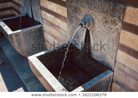 Foto stock: Public Mineral Water From Tap In Sofia Bulgaria