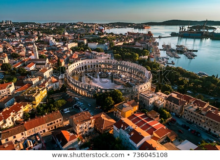 Foto stock: Arena Pula Historic Roman Amphitheater Ruins View