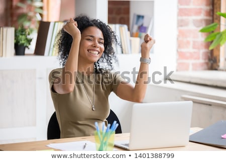 Foto stock: Excited Young Business Woman