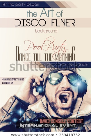 Stock foto: Disco Club Flyer With Disck Jockey