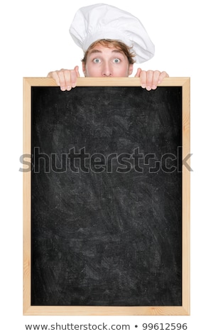 Chef ist hinter Blank Board Stock foto © Maridav