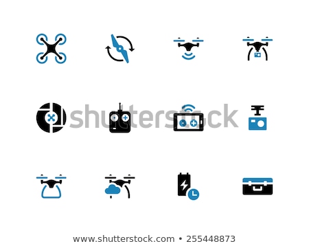 Foto stock: Black Vector Icons For Quadrocopter Set