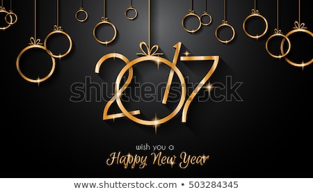 Stok fotoğraf: 2017 Happy New Year Seasonal Background With Christmas Baubles