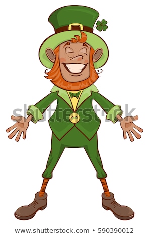 Stock photo: Fun Patrick With Red Beard Hands Wide Apart