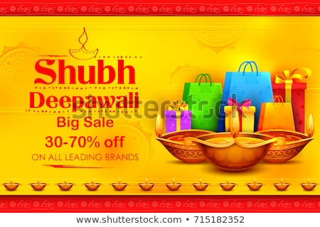 Сток-фото: Burning Diya On Happy Diwali Holiday Sale Promotion Advertisement Background For Light Festival Of I