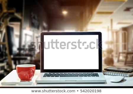 Foto stock: Mobile Advertising Concept On Modern Laptop Screen