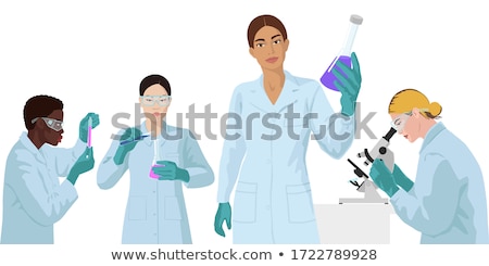 Stockfoto: Indian Chemist In Chemical Laboratory Vector Background