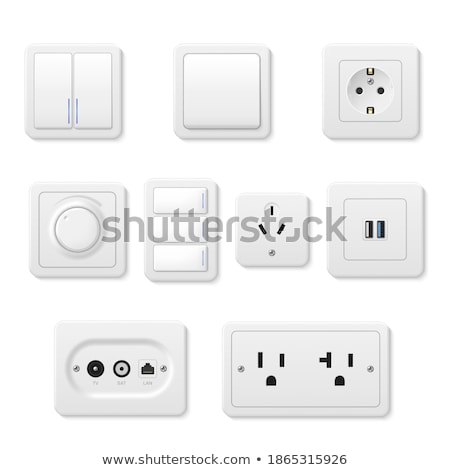 ストックフォト: Set Of Different Electrical Buttons And Switches In 3d Vector Illustration