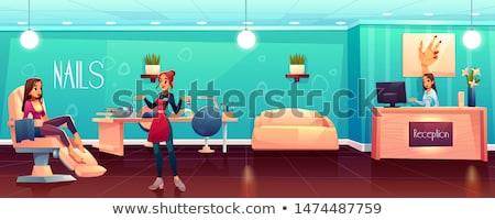 Stock foto: Spa Procedure In Beauty Salon On Armchair Cartoon