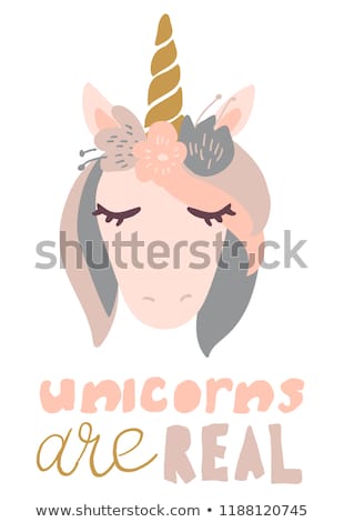 Stock photo: Vector Scandi Rainbow Unicorn