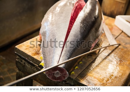[[stock_photo]]: Fresh Gutted Tuna Fish At Japanese Street Market
