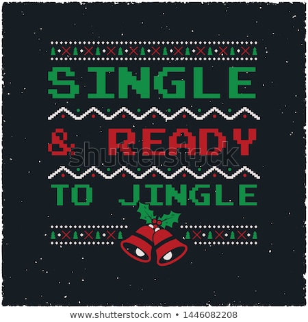 Zdjęcia stock: Christmas Graphic Print T Shirt Design For Ugly Sweater Xmas Party Holiday Decor With Jingle Bells