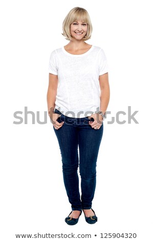 Stock foto: Full Length Portrait Of Happy Aged Woman Posing