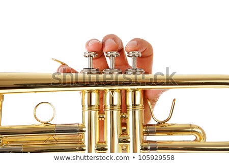 Close Up View Of Mans Fingers As He Plays Trumpet Stock photo © Sandra van der Steen