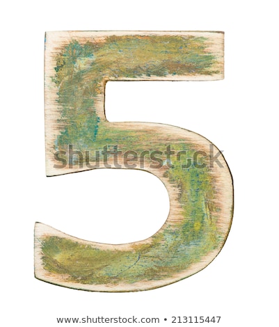Numărul cinci pictat pe lemn Imagine de stoc © donatas1205