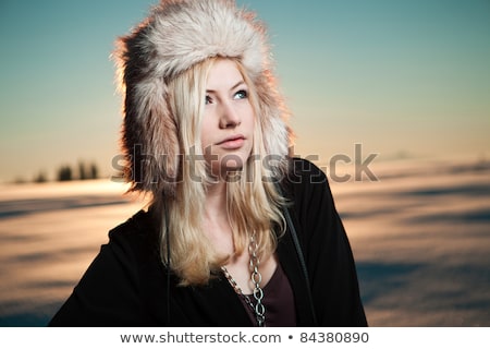 Stock photo: Portrait Of Young Girl In Furry Hat