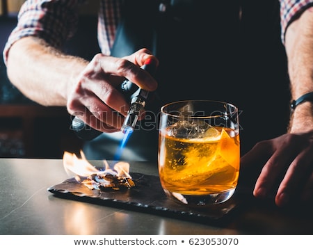 Сток-фото: Old Fashioned Cocktail On Black Board