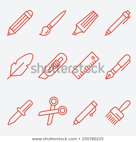 Stok fotoğraf: Pencil Red Vector Icon Design