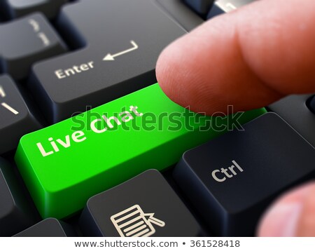 Foto stock: Live Chat - Written On Green Keyboard Key