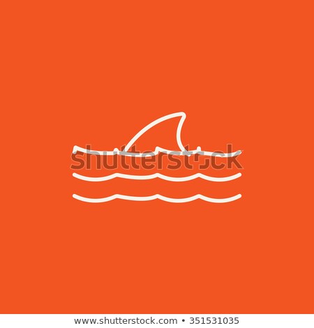 Zdjęcia stock: Dorsal Shark Fin Above Water Line Icon