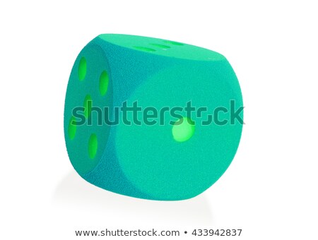 Foto d'archivio: Large Green Foam Dice Isolated - 1