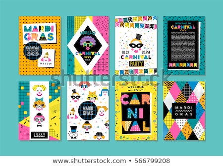 [[stock_photo]]: Congratulations Card Template With Clowns In Background