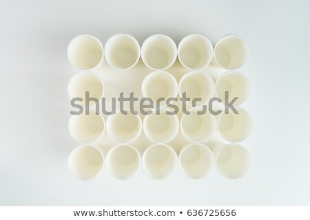 Foto stock: Top View Of Plastic Disposable Cup Isolated On Grey