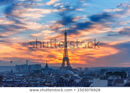 Stock fotó: Shimmering Eiffel Tower At Sunset In Paris France