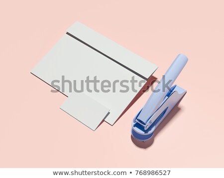 Stock photo: White Blank Envelope With Purple Stamp Machine 3d Rendering