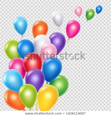 Foto stock: Birthday Balloons Soaring In Air