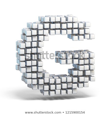 Stock photo: White Voxel Cubes Font Letter G 3d