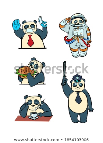 Stockfoto: Cartoon Smiling Police Officer Bear