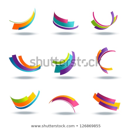 Orange 3d Glossy Swirl Shape Vector Illustration Stok fotoğraf © natashasha