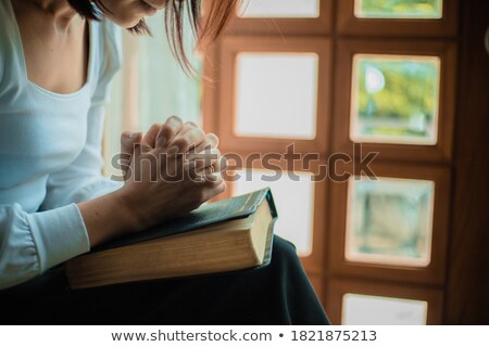 ストックフォト: Close Up Of Woman Hand Holding Bible